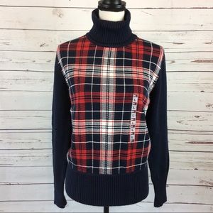 Tommy Hilfiger Plaid Front Sweater, Size L